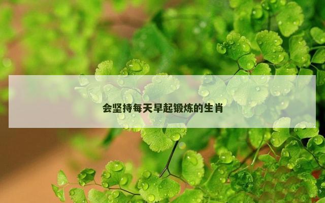 会坚持每天早起锻炼的生肖