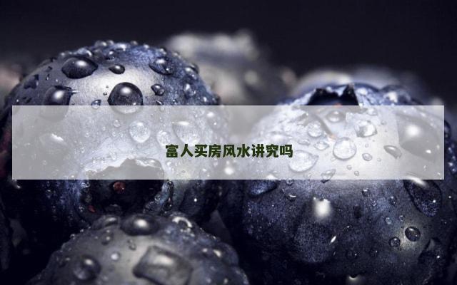 富人买房风水讲究吗