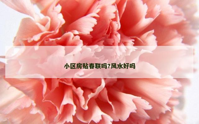 小区房贴春联吗?风水好吗