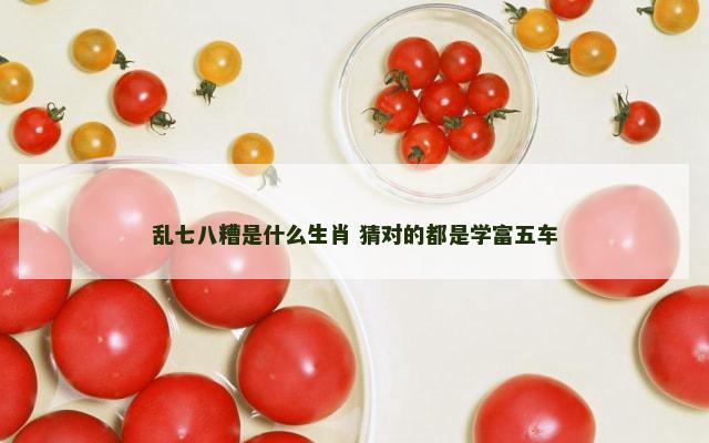 乱七八糟是什么生肖 猜对的都是学富五车