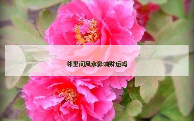 邻里间风水影响财运吗