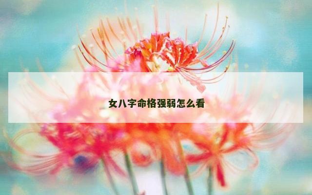 女八字命格强弱怎么看