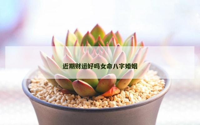 近期财运好吗女命八字婚姻
