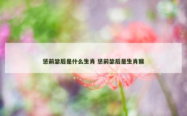 惩前毖后是什么生肖 惩前毖后是生肖猴
