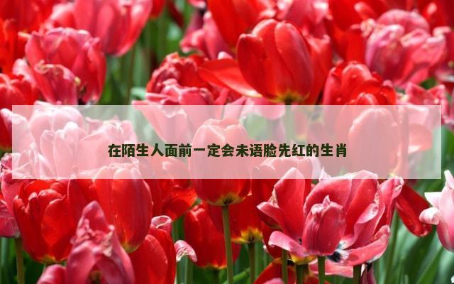 在陌生人面前一定会未语脸先红的生肖