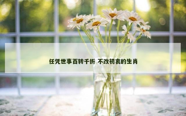 任凭世事百转千折 不改初衷的生肖