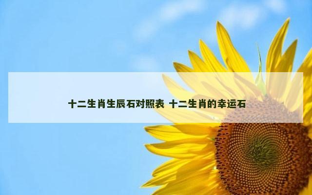 十二生肖生辰石对照表 十二生肖的幸运石