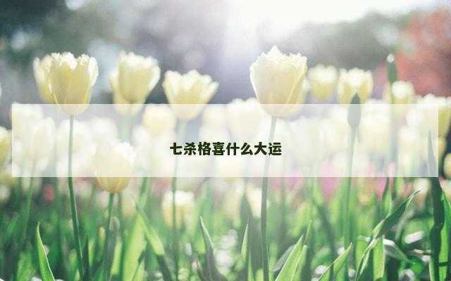 七杀格喜什么大运
