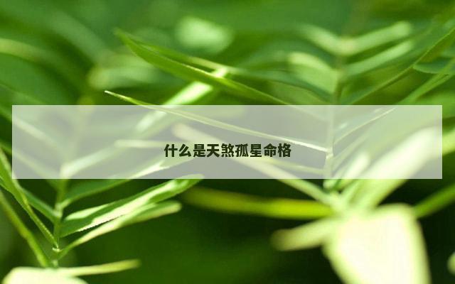 什么是天煞孤星命格