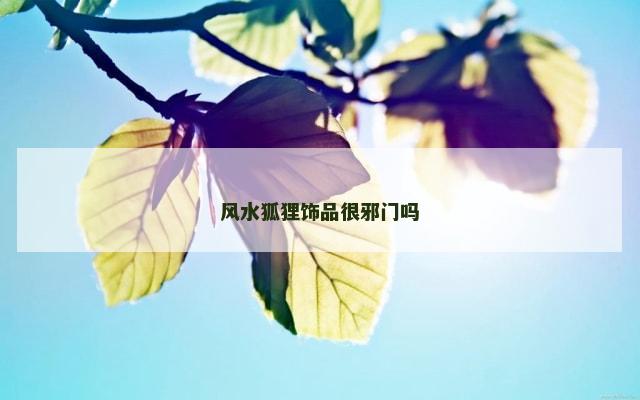 风水狐狸饰品很邪门吗