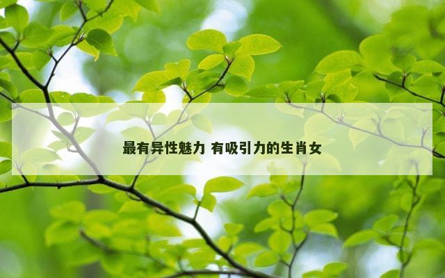 最有异性魅力 有吸引力的生肖女