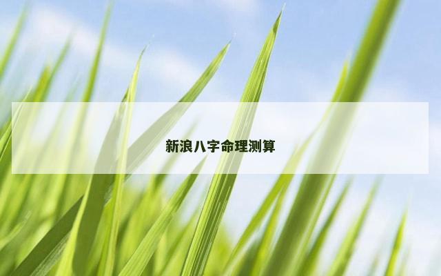 新浪八字命理测算