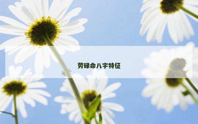 劳碌命八字特征