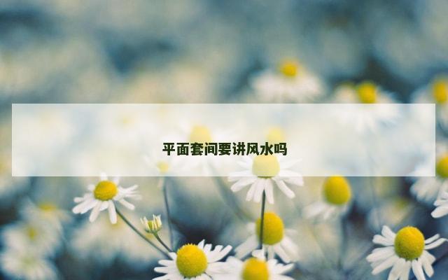 平面套间要讲风水吗