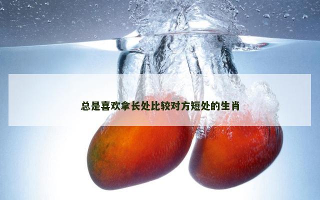 总是喜欢拿长处比较对方短处的生肖