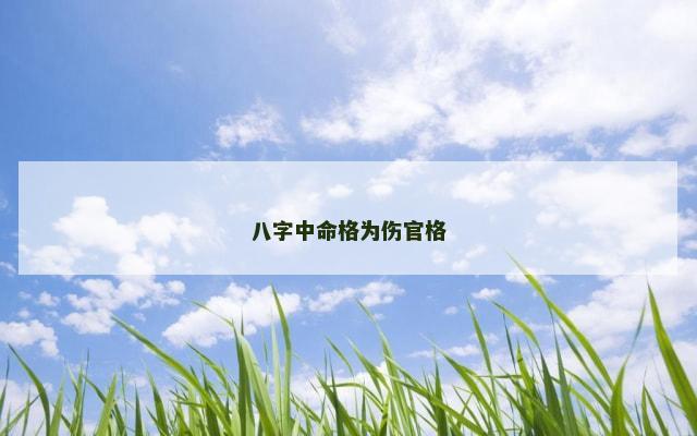 八字中命格为伤官格