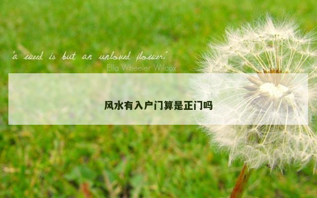 风水有入户门算是正门吗