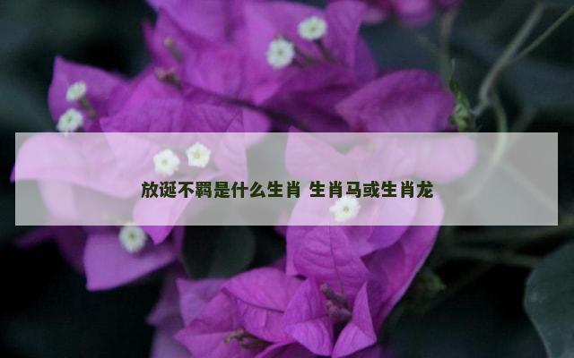 放诞不羁是什么生肖 生肖马或生肖龙