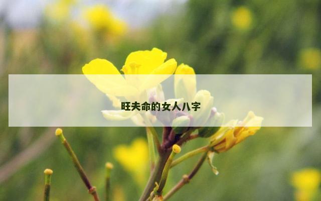旺夫命的女人八字