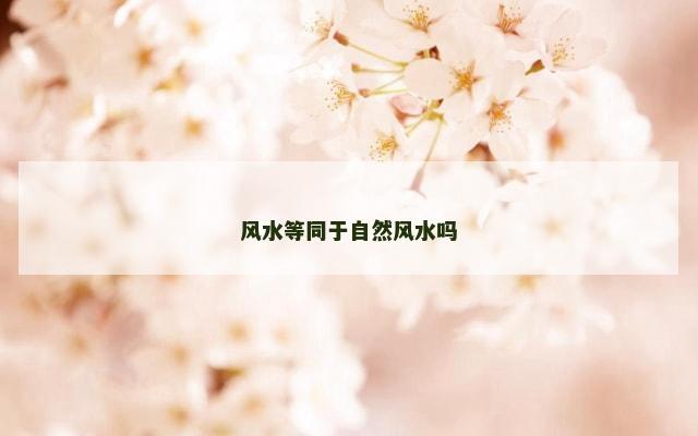 风水等同于自然风水吗