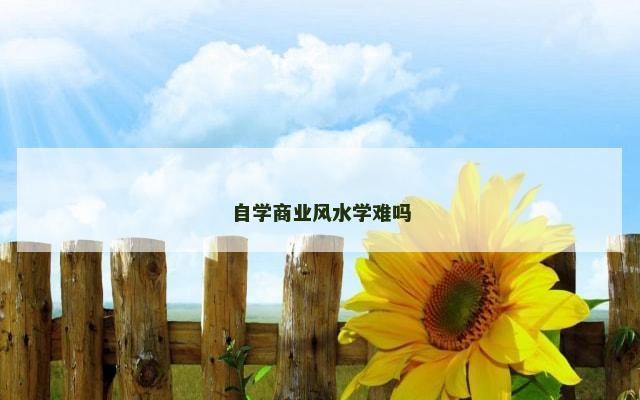 自学商业风水学难吗