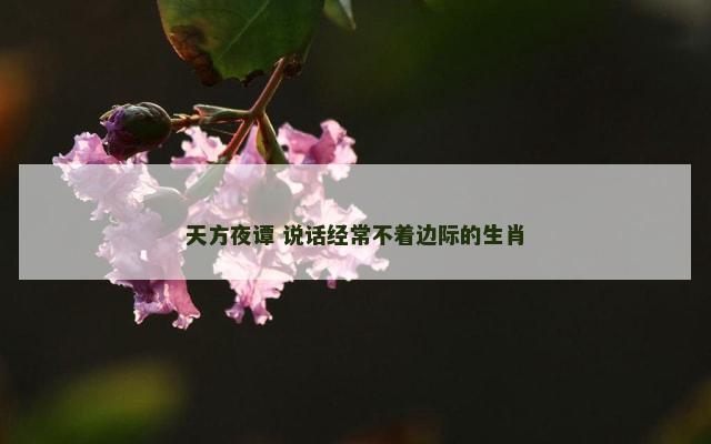 天方夜谭 说话经常不着边际的生肖