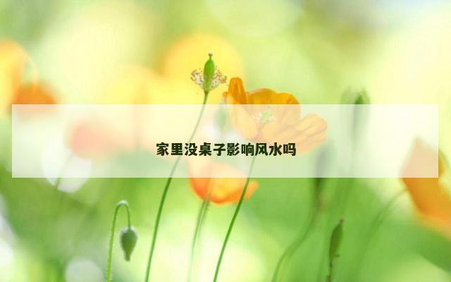 家里没桌子影响风水吗