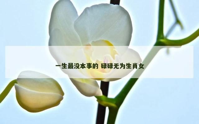 一生最没本事的 碌碌无为生肖女