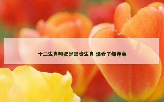 十二生肖哪些是富贵生肖 谁看了都羡慕