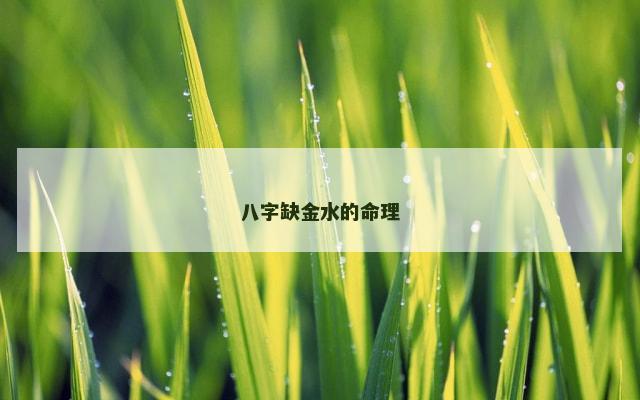 八字缺金水的命理