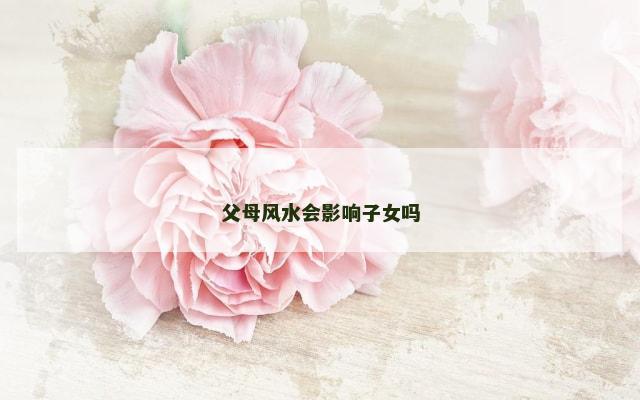 父母风水会影响子女吗