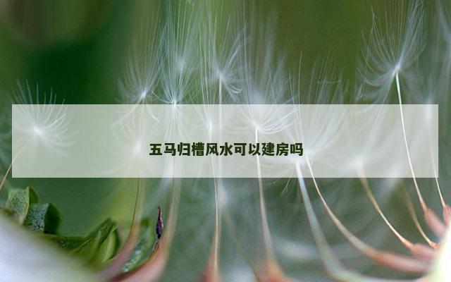 五马归槽风水可以建房吗