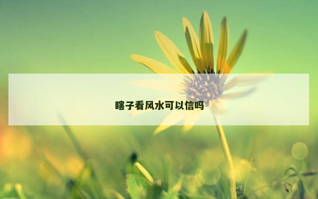瞎子看风水可以信吗