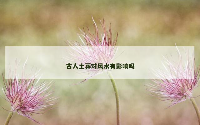 古人土葬对风水有影响吗