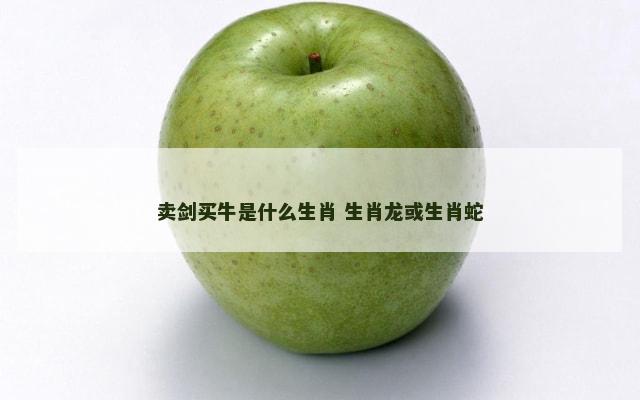 卖剑买牛是什么生肖 生肖龙或生肖蛇