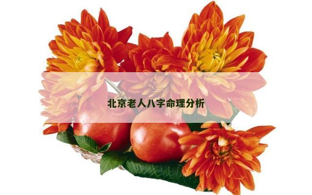 北京老人八字命理分析
