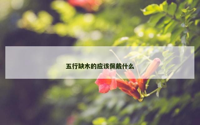 五行缺木的应该佩戴什么