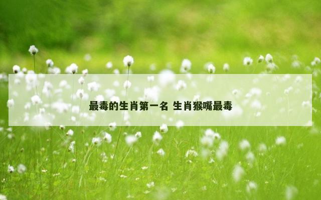 最毒的生肖第一名 生肖猴嘴最毒