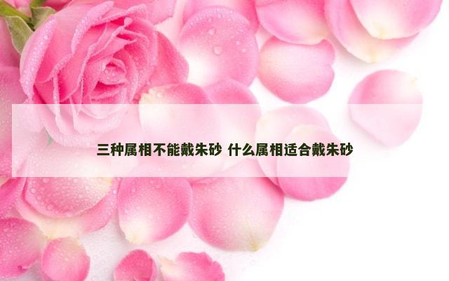 三种属相不能戴朱砂 什么属相适合戴朱砂