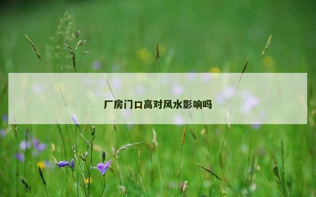厂房门口高对风水影响吗