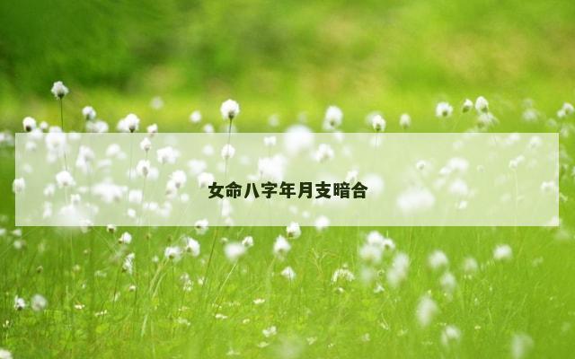 女命八字年月支暗合
