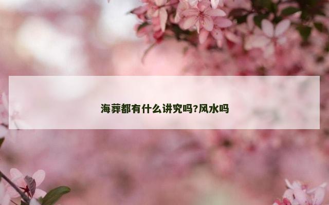 海葬都有什么讲究吗?风水吗