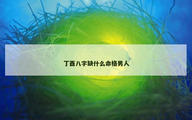丁酉八字缺什么命格男人