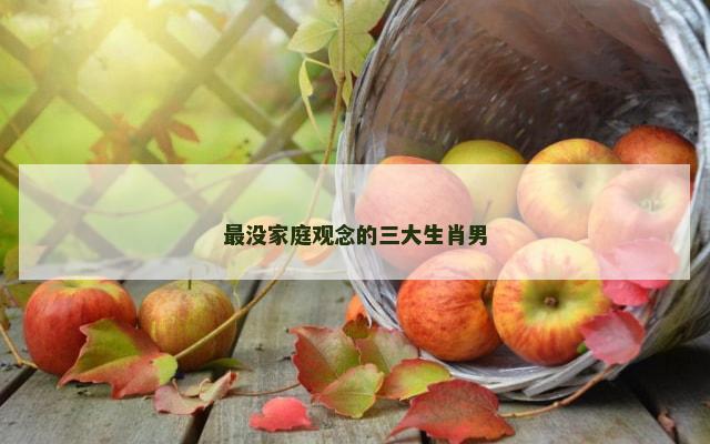 最没家庭观念的三大生肖男
