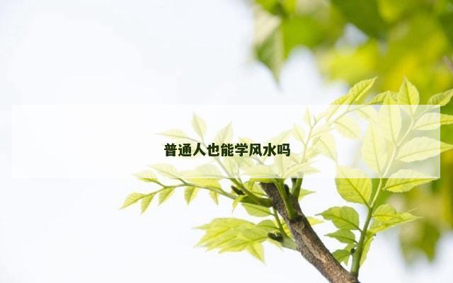 普通人也能学风水吗
