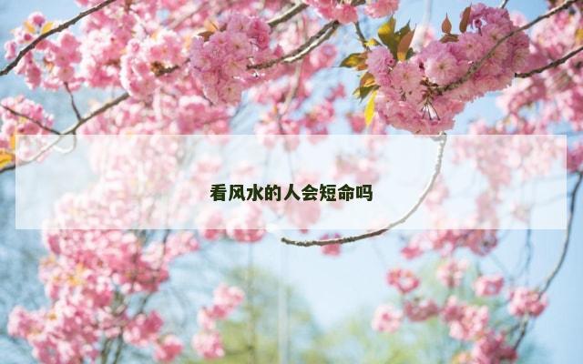 看风水的人会短命吗