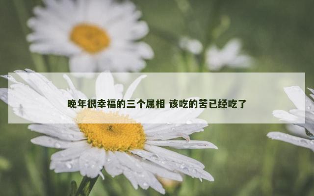 晚年很幸福的三个属相 该吃的苦已经吃了