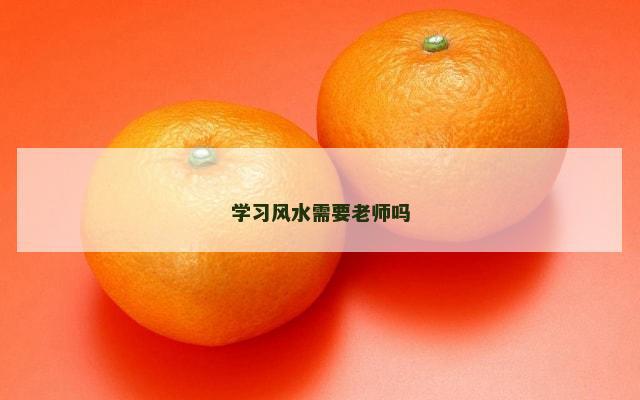 学习风水需要老师吗