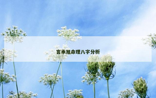言承旭命理八字分析