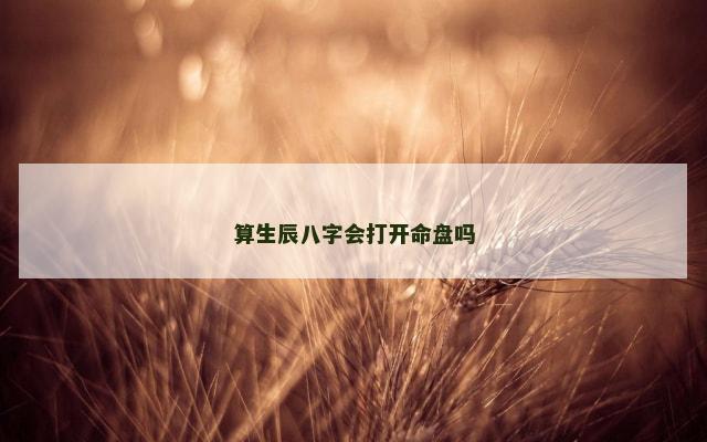 算生辰八字会打开命盘吗